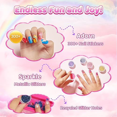 Miniatura 5 de Kit de esmalte de uñas para niñas de 7, 8, 9, 10, 11, 12 años, cosméticos, para fiestas de niñas de 7, 8, 9, 10, 11 y 12 años, manicura de gel BUNNY