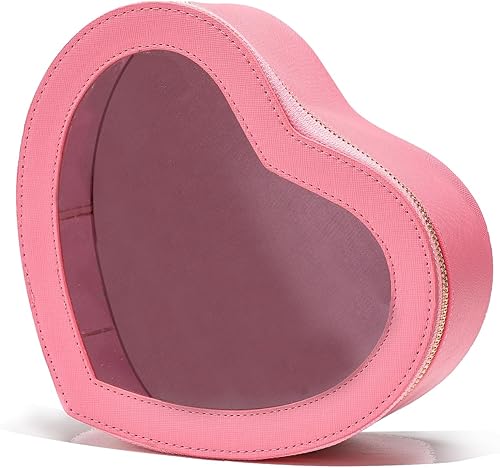 Saikaspotts Bolsa de maquillaje de corazón para mujer, Rosado