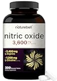 NatureBell Nitric Oxide Supplement for Men & Women – Pre-Workout Formula with L-Arginine & L-Citrulline – 3,600mg, 300 Bisected Tablets (100 Servings) – Max Strength – Non-GMO, Gluten Free*