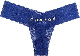Personalized Thong, Custom Name Lace Thongs With Rhinestone Letters for Women Sexy Lace Thong G-String Panties
