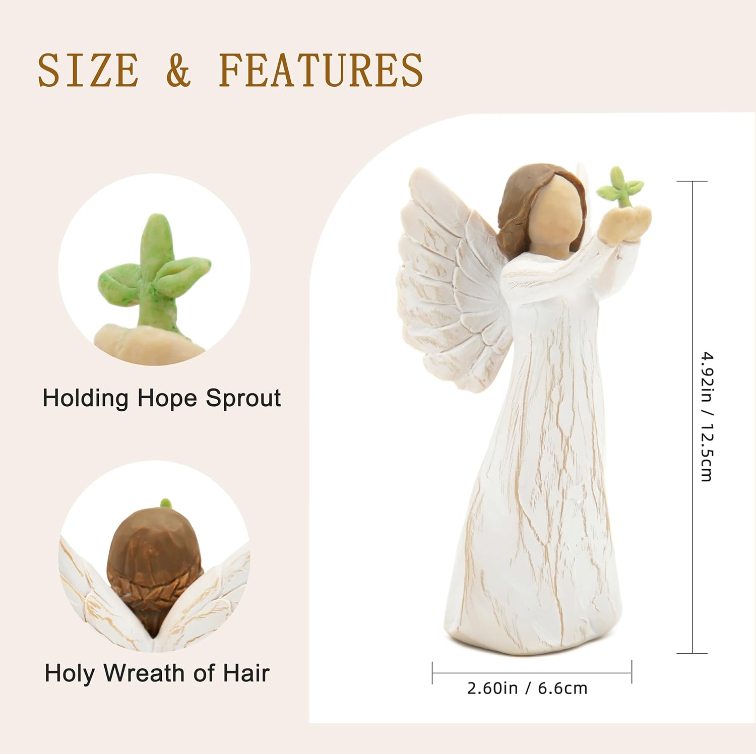 Guardian Angel Figurines for Woman,Inspirational Spiritual Indoor Garden or Desk Decor - Image 2