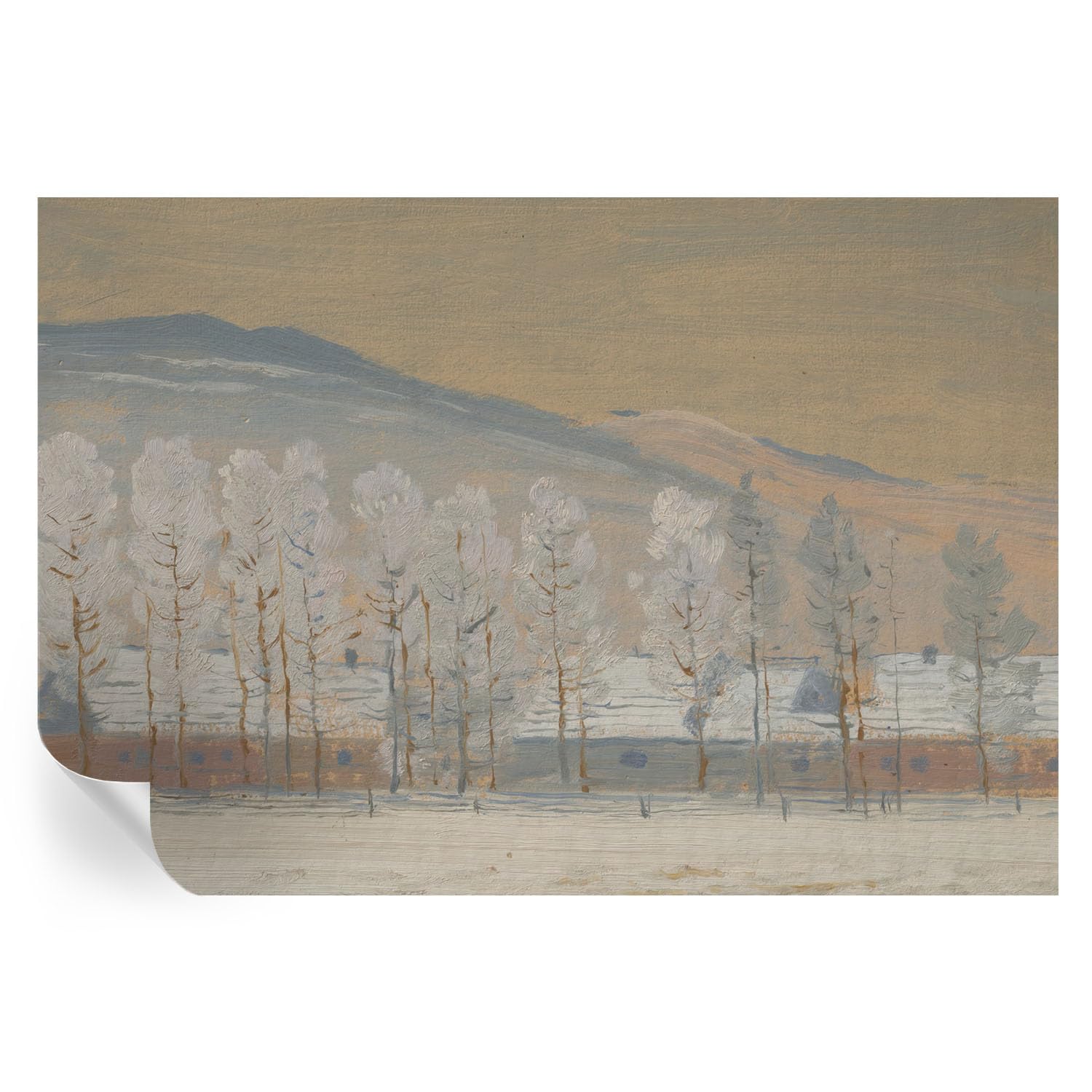Vinilos decorativos autoadhesivos lavables con estampado de paisaje invernal para pared