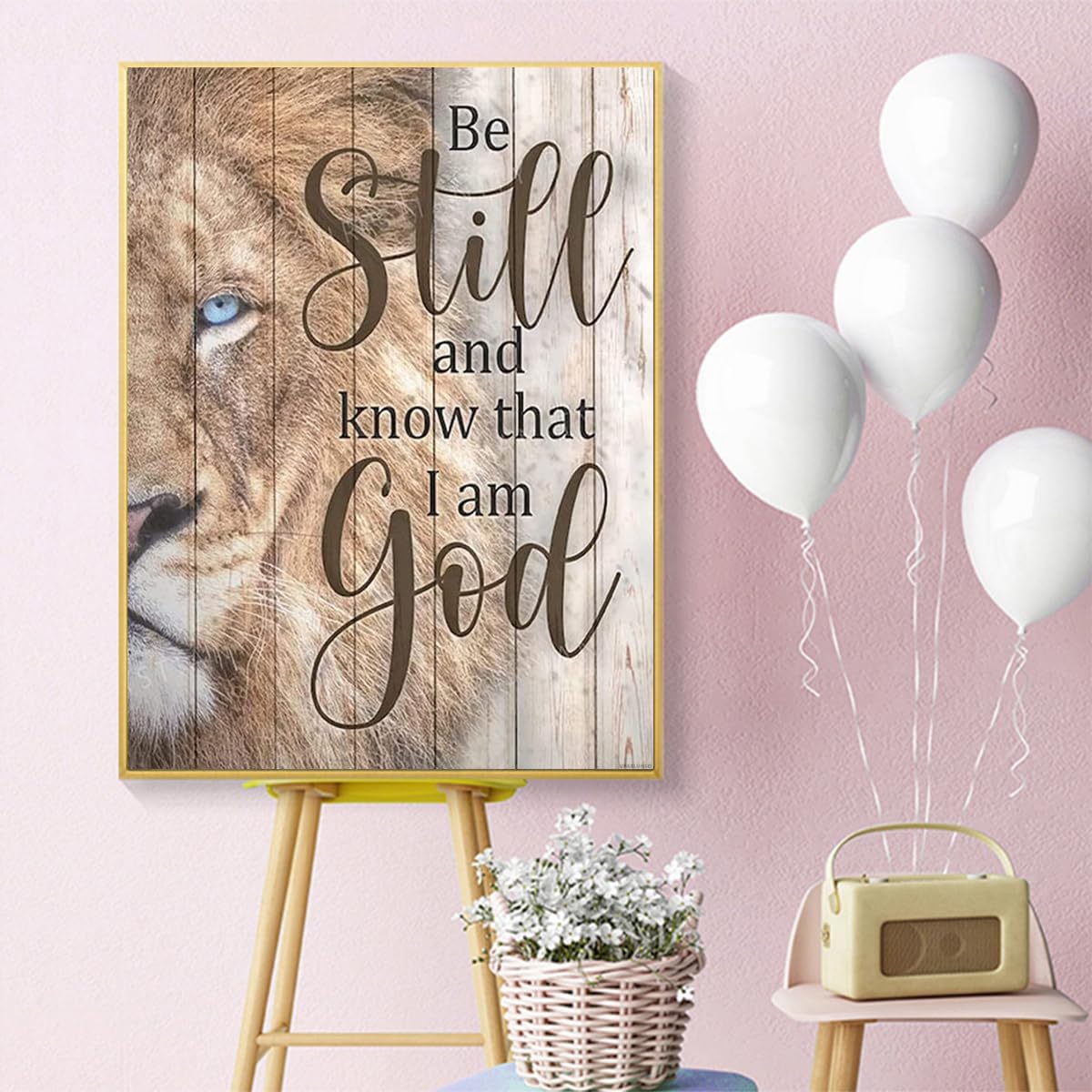 DIY 5D Diamond Painting Be Still and Know that I am God Lion Jesus Christian Kits for Adults for Home Wall Decor 12x16 Inch