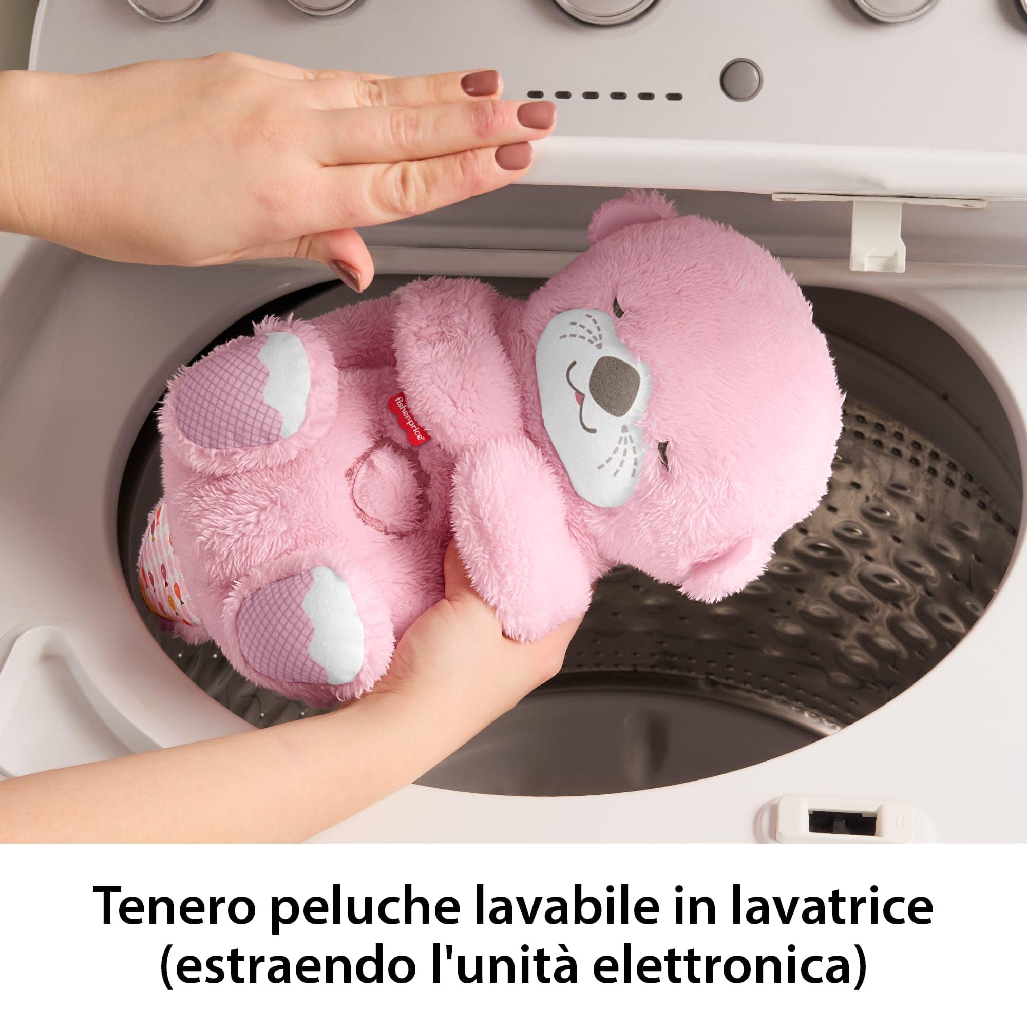 Fisher-Price - Lontra Rosa Soffice Relax, Peluche sensoriale Portatile con Movimento respiratorio e luci calmanti, Melodie per Il Sonno del Neonato, Giocattolo per Bambini, 0+ Mesi, JLJ33