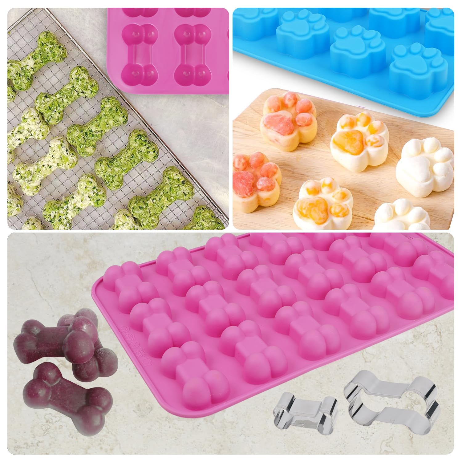 Moules en silicone en forme d'os, 18 cavités de qualité Moules en silicone en forme d'os, 18 cavités de qualité
