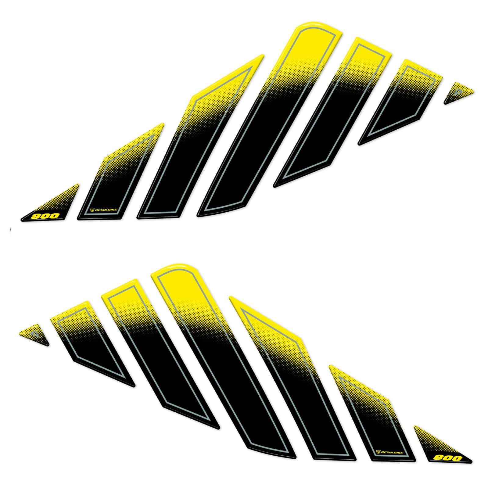 Resin Bike Autocollant Moto Compatibles avec Suzuki V-Strom 800 DE 2023-2024 Green. Protections Grip Latérales de Réservoir Contre Les Chocs et Les Éraflures. Autocollant 3D Résinés Made in Italy