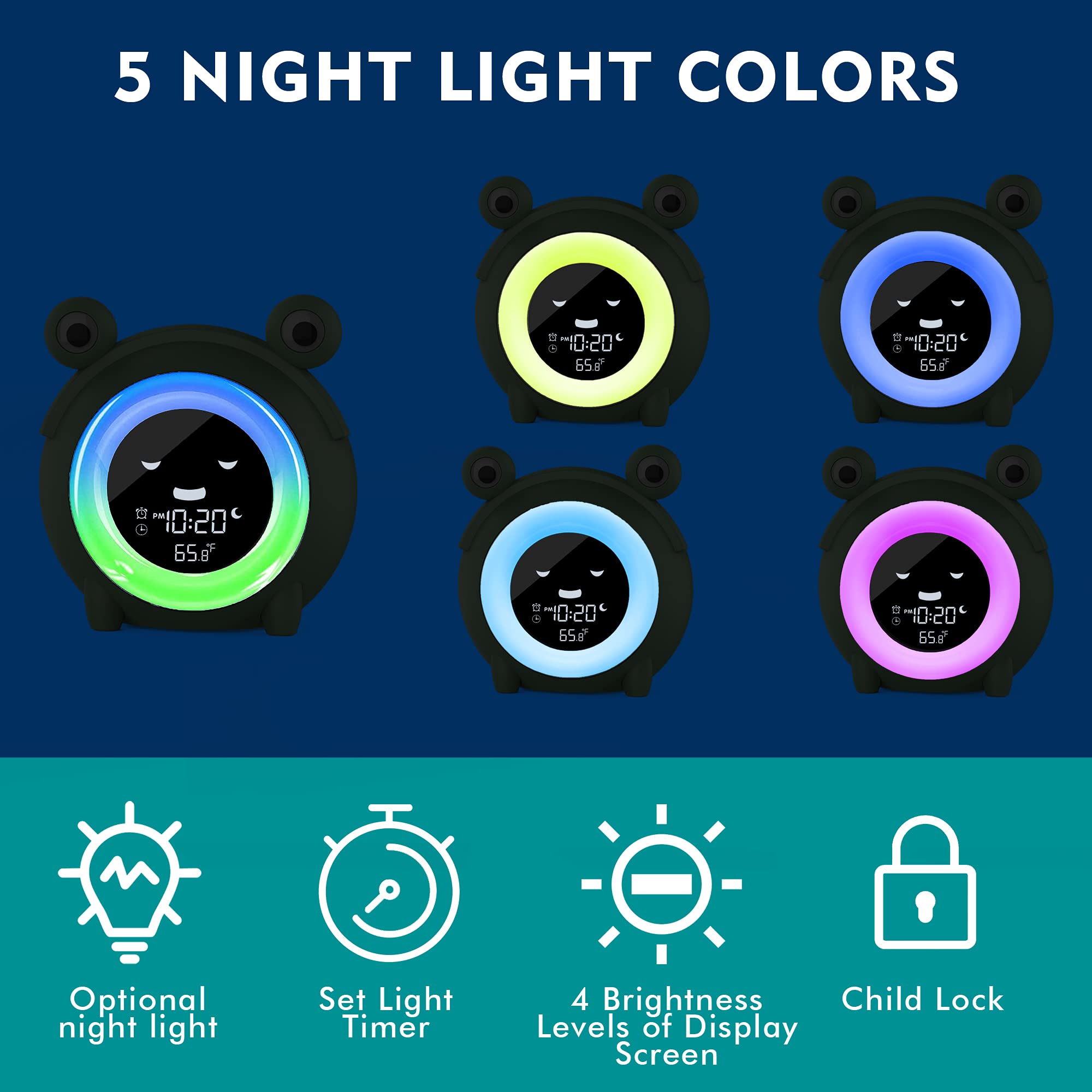 Réveil enfant silencieux, apprentissage, veilleuse, snooze, minuterie, luminosité/volume réglables, support téléphone | Leroy Merlin Réveil enfant silencieux, apprentissage, veilleuse, snooze, minuterie, luminosité/volume réglables, support téléphone | Leroy Merlin