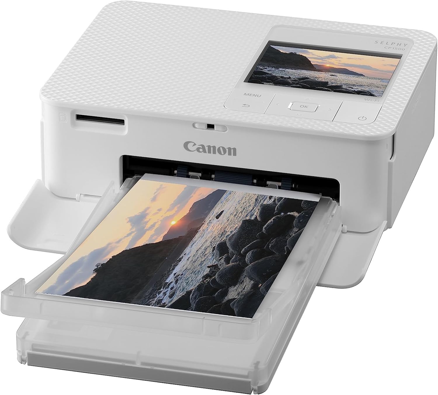 Canon SELPHY CP1500 Compact Portable Photo Printer (Upgraded CP1300 Model) | Photos, Collages & Stickers | Wi-Fi & Direct printing | Smart Devices,Computers,Cameras,SD Card & USB-C Flash Drives (Pink)
