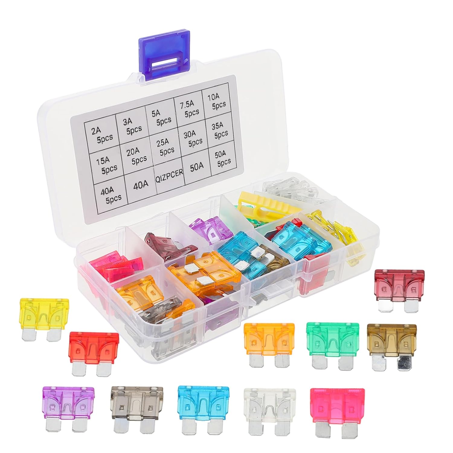 60Pcs Automotive Blade Assortment Kit Car Durable Easy Installation for Cars Rvs and Motorcycles Reliable Auto Fuse