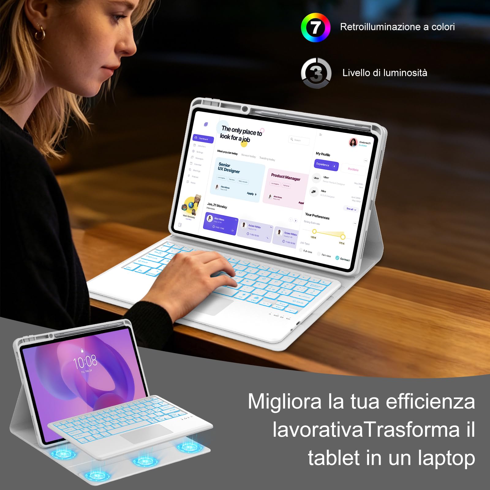 FOGARI Coque clavier pour Lenovo Idea Tab Pro 2025 12,7"