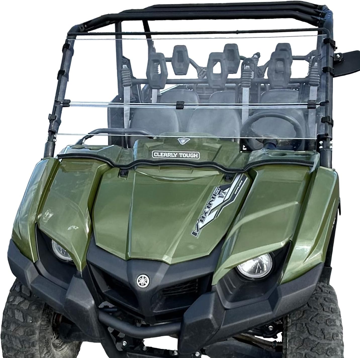 Clearly Tough’s Yamaha Viking Full Folding Windshield | Scratch Resistant | The Ultimate in Side by Side Versatility | Premium Lexan MR10 Polycarbonate w/Hard Coat | Made in America!