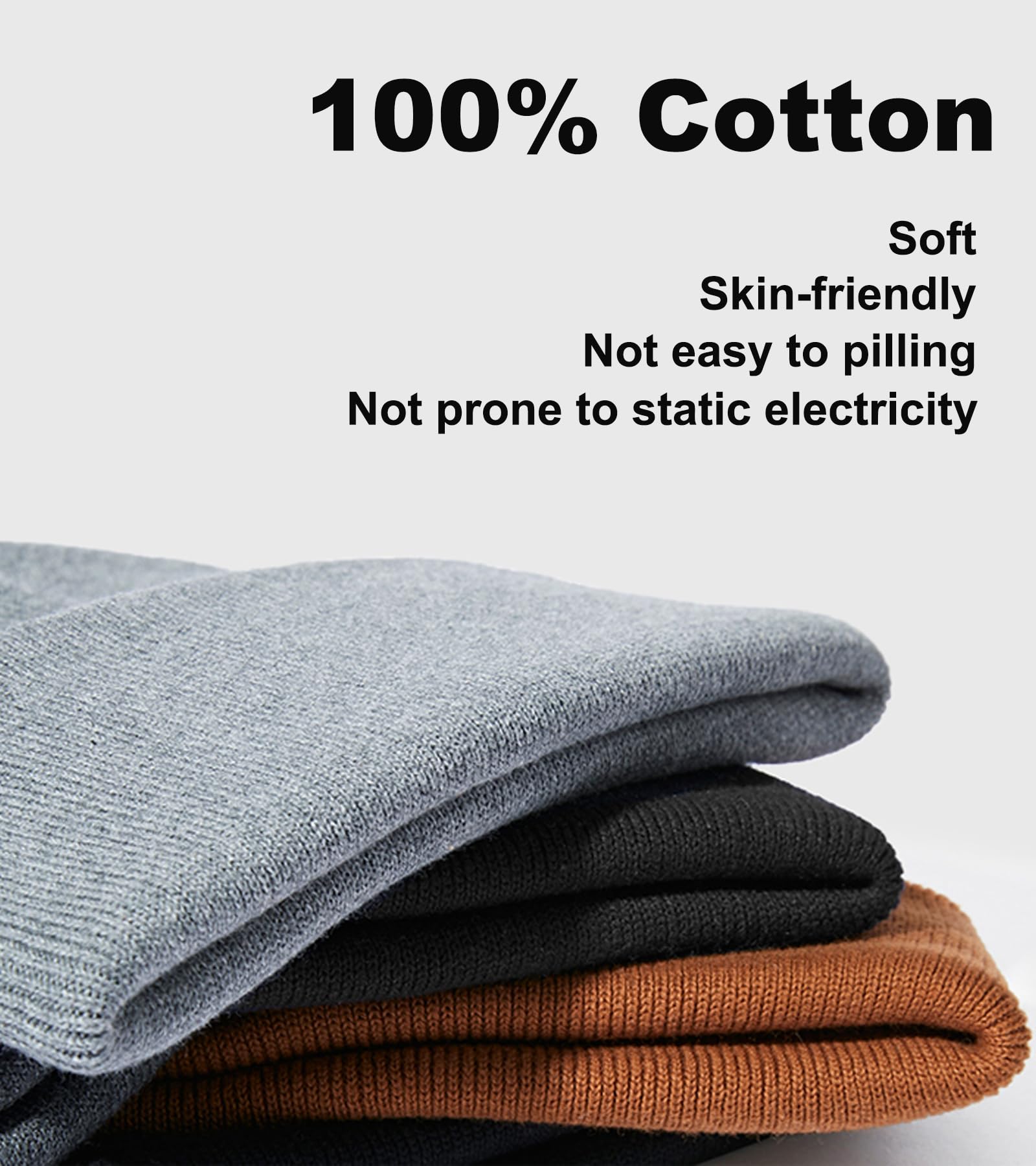 choshion 100% Cotton Baby Beanie Toddler Boys Girls Kids Winter Hat Knit Winter Warm Cap Newborn Infant Cuffed Caps, 0-8 Years Grey