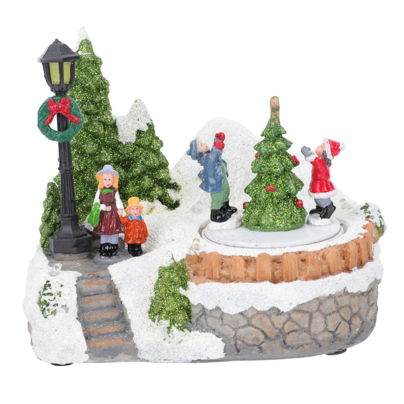 GOOHOCHY Xmas Resin House Decor Led Music Small House Landscape Lighting Decor for Christmas