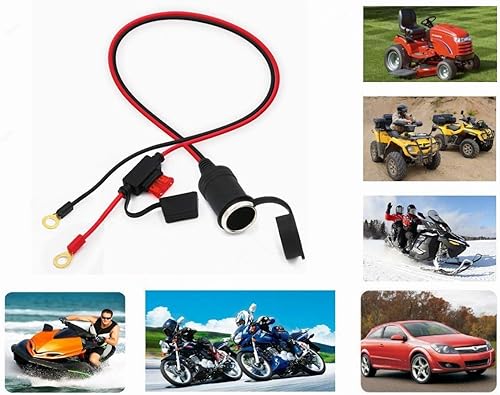 Miniatura 8 de SPARKING Enchufe para encendedor de cigarrillos hembra de automóvil de 3 pies a terminales de ojal, cable de extensión de 12 V con fusible de 10 A