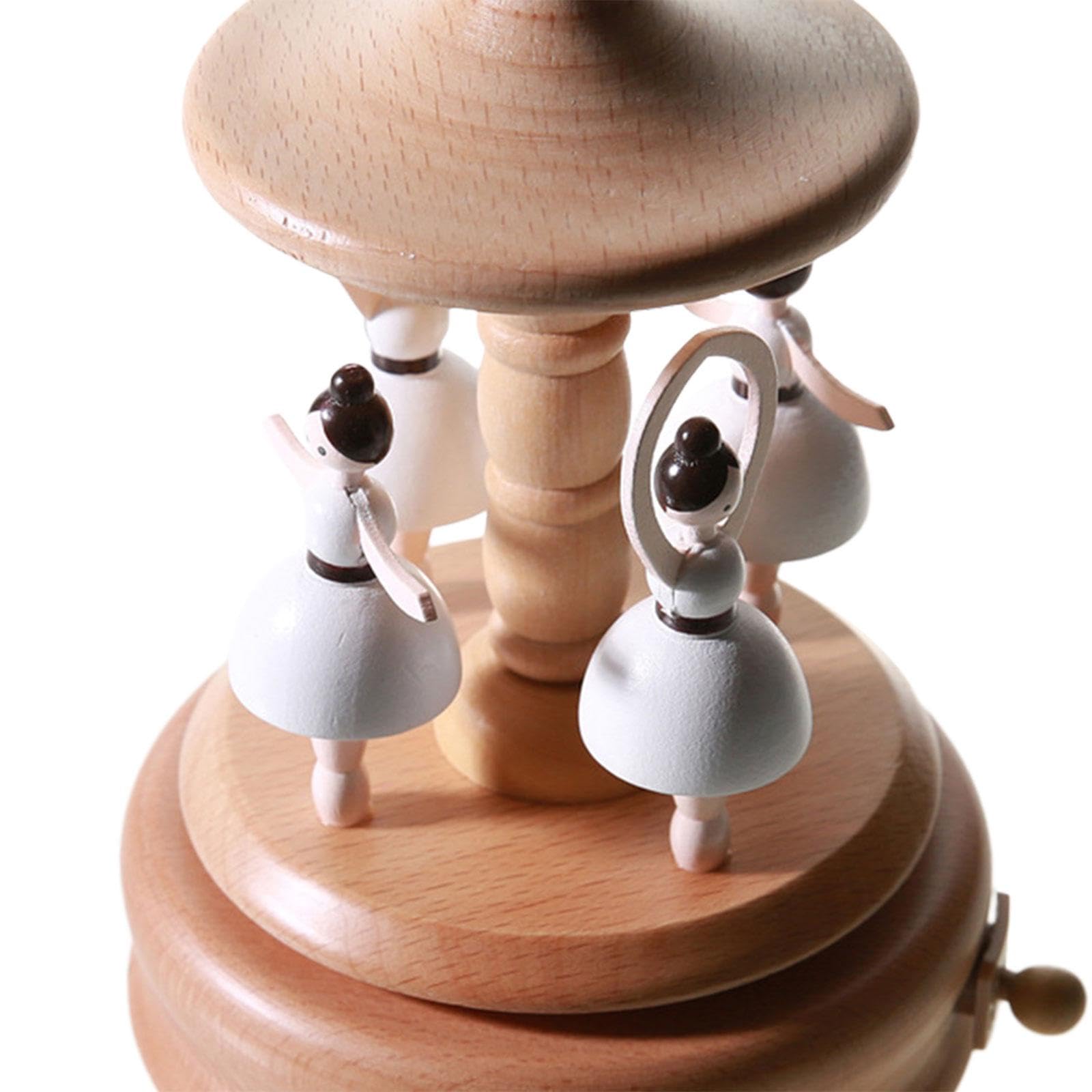 Carillon in Legno, Ornamento Da Scrivania, Scultura in Legno per Matrimonio E Natale, Ragazze danzanti