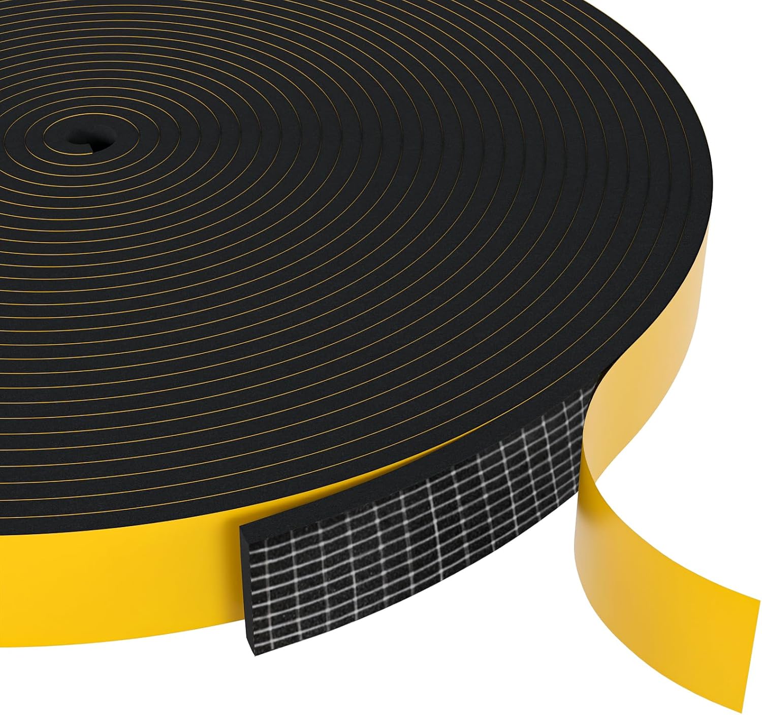 Weather Stripping Door Seal Strip,Black Weatherproof Foam Tape Insulation for Sliding Door, Front Door Frame, Windows (1/2 in x 1/8 in x 16.4Ft)