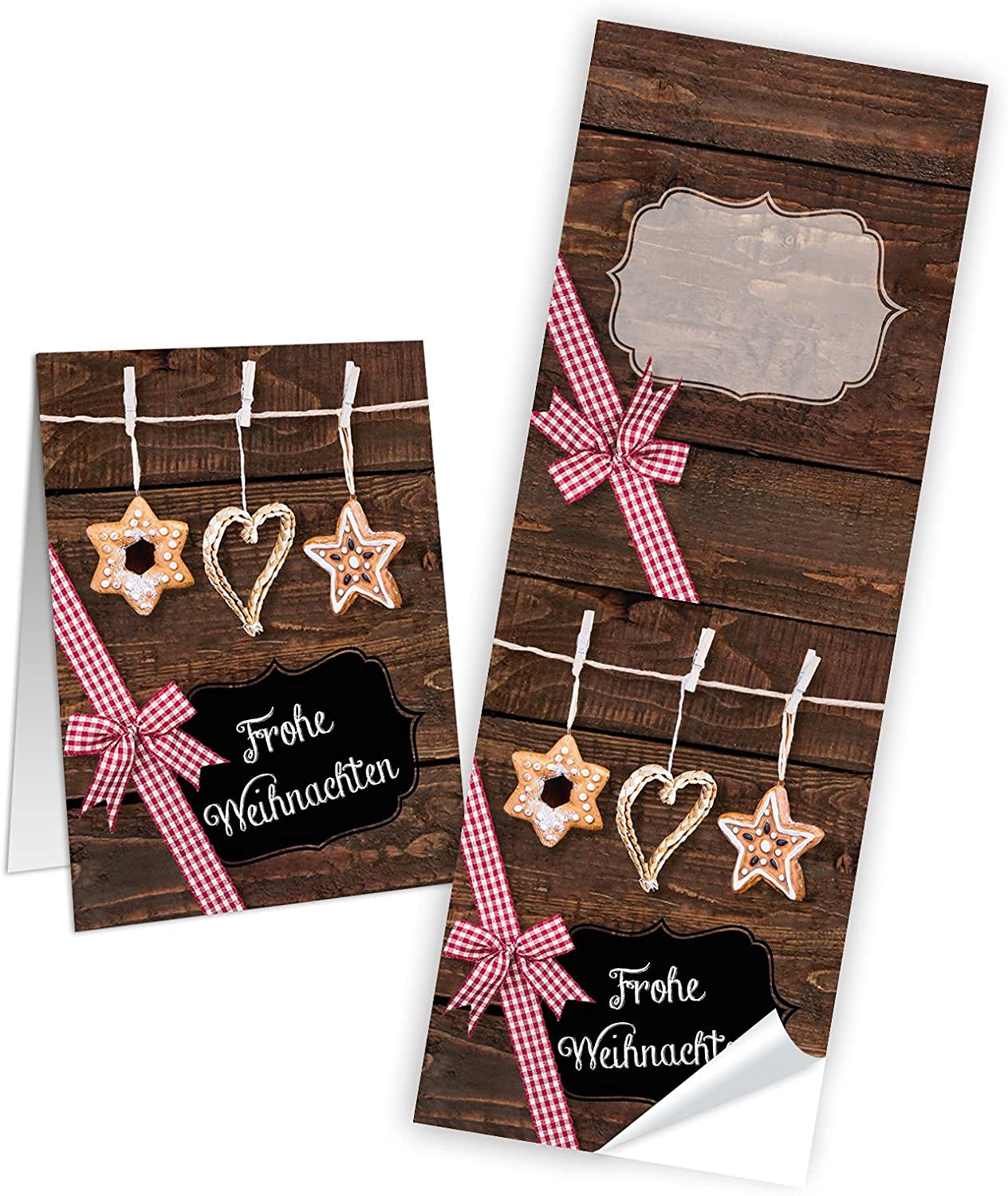 Logbuch-Verlag Weihnachtstüten Mit Fenster – 10 Blockbodenbeutel + Banderolen, Ideal Für Plätzchen & Geschenke
