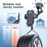 Phone Holder Car, [Upgraded Suction & Locking Design] Long Arm Universal Phone Mount for Car Dashboard Windshield Vent, Hands Free Cell Phone Support Compatible with All Mobile Phones