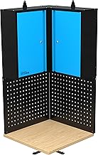 Güde Juego de taller (3 piezas, encimera, armario de pared perforada, 2 puertas, 2 estantes, con cerradura), color azul 40468