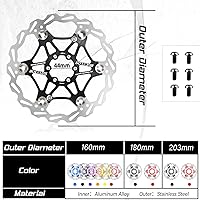 Vista 5 de BUCKLOS Rotor de freno de disco flotante de 6.299 in, 7.087 in y 7.992 in, rotores de frenos MTB de acero inoxidable con 6 pernos, rotor de disco