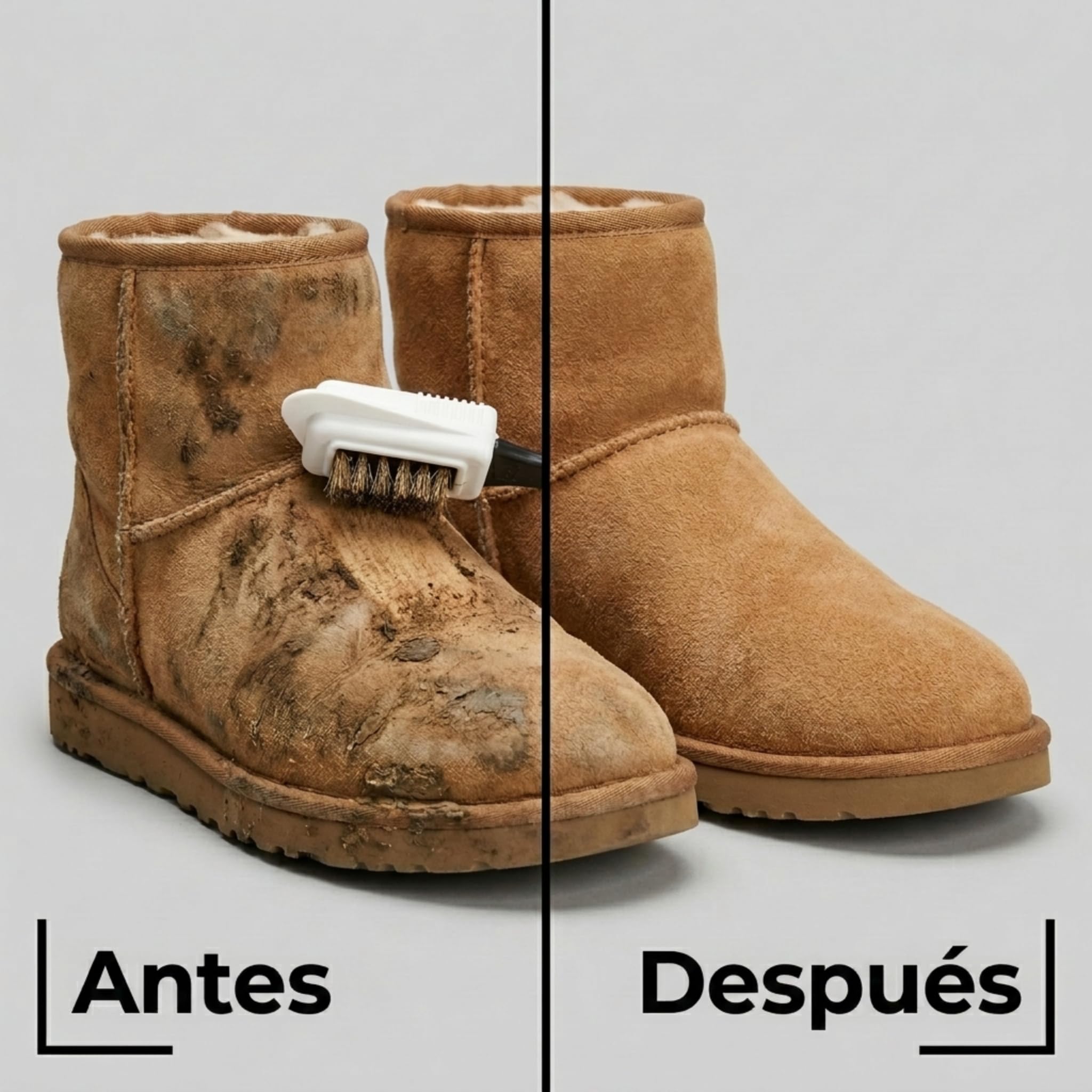 Kaps Cepillo de Limpieza de 4 Caras Multifuncional de Calidad para Nubuk y Ante, Cerdas de Latón, Limpia y Da un Cepillado Perfecto
