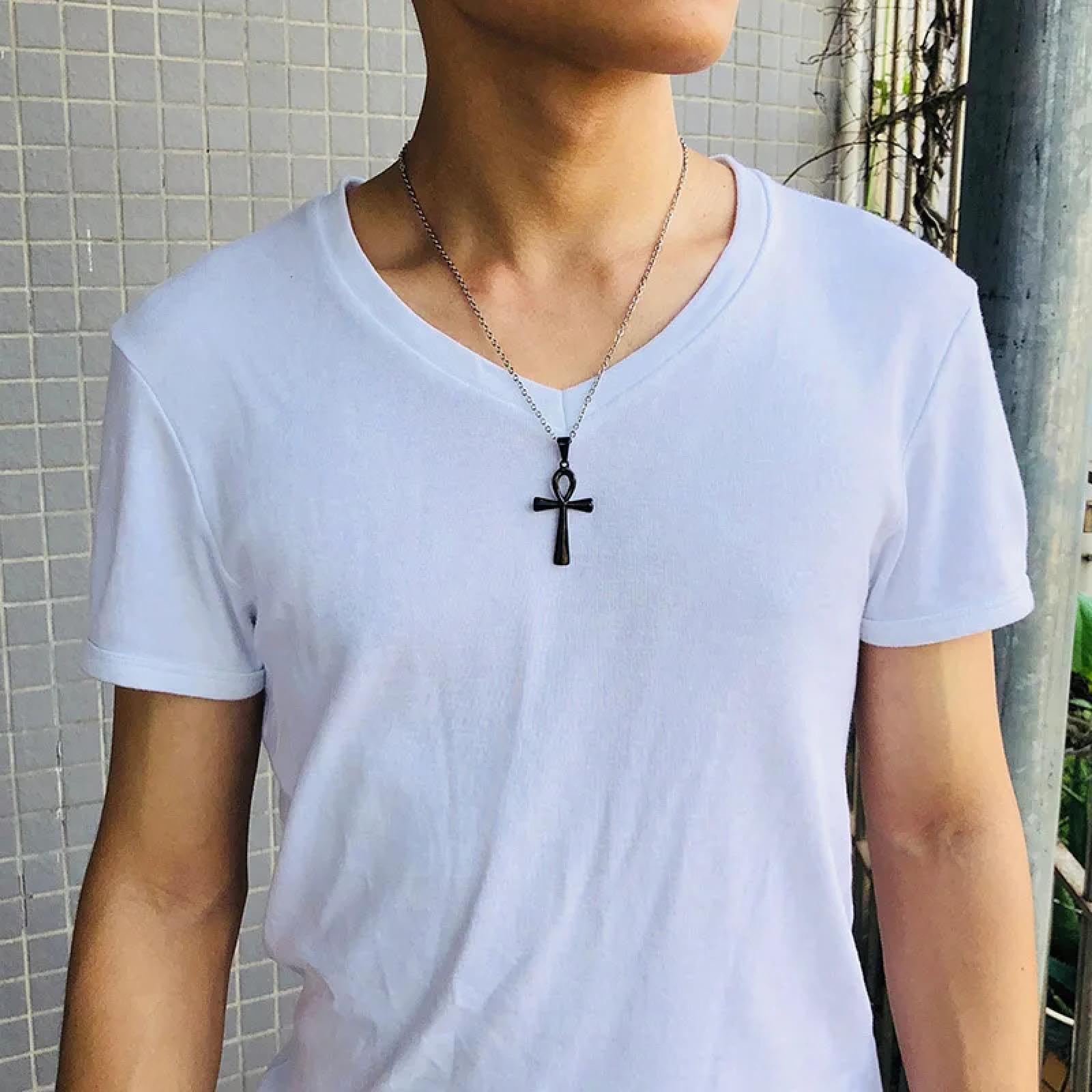 SiVaji Necklace Collar Colgante Cadena Hombre Mujer Joyas Necklacecollar Cruz Colgante Hombre
