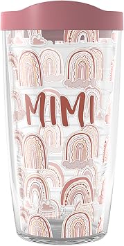 Tervis BOHO Rainbow Mimi Made in USA Double Walled Insulated Tumbler Travel Cup Keeps Drinks Cold & Hot, 16oz, Mimi