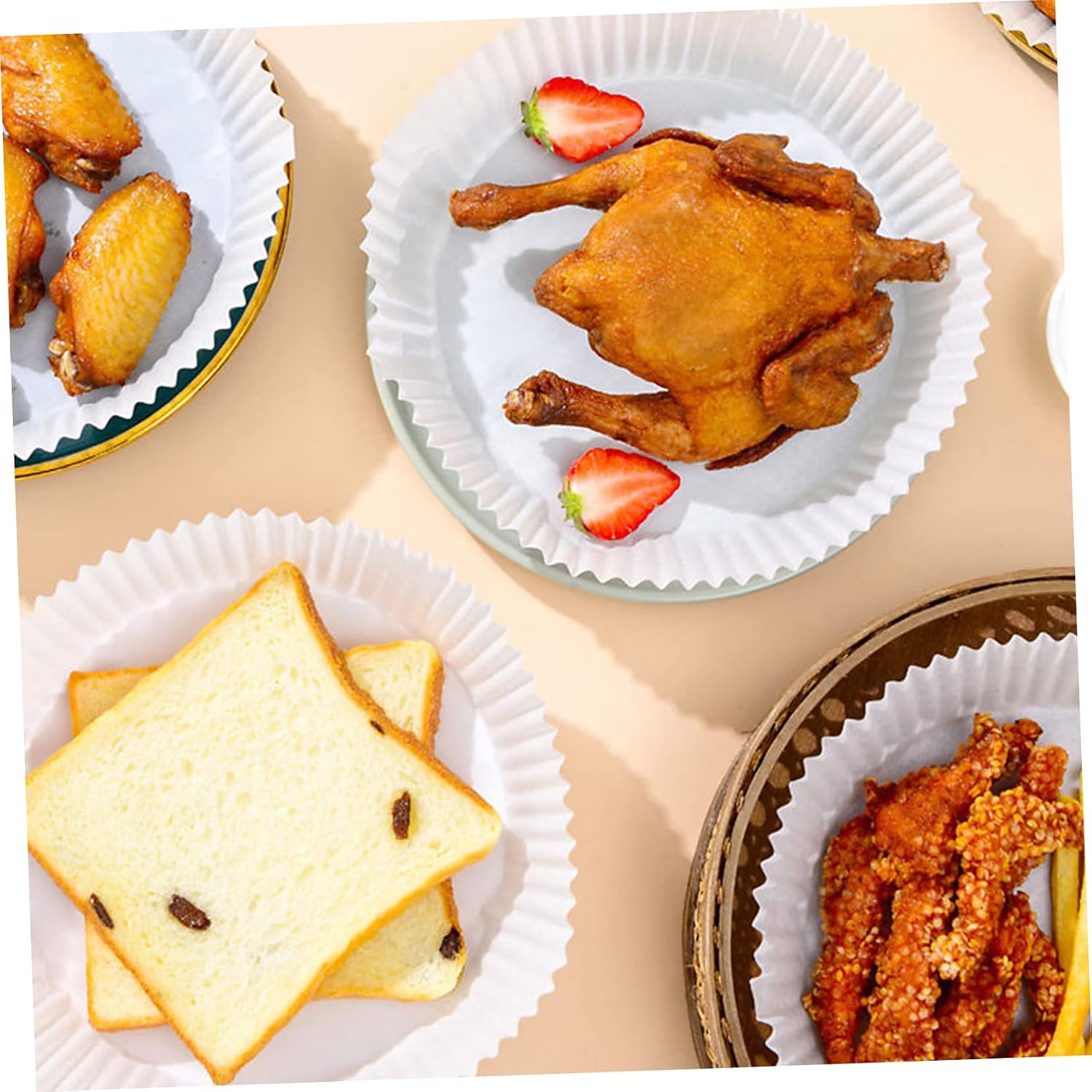 Disposable Baking Liners 50 Pcs Paper Oilproof Heat Resistant