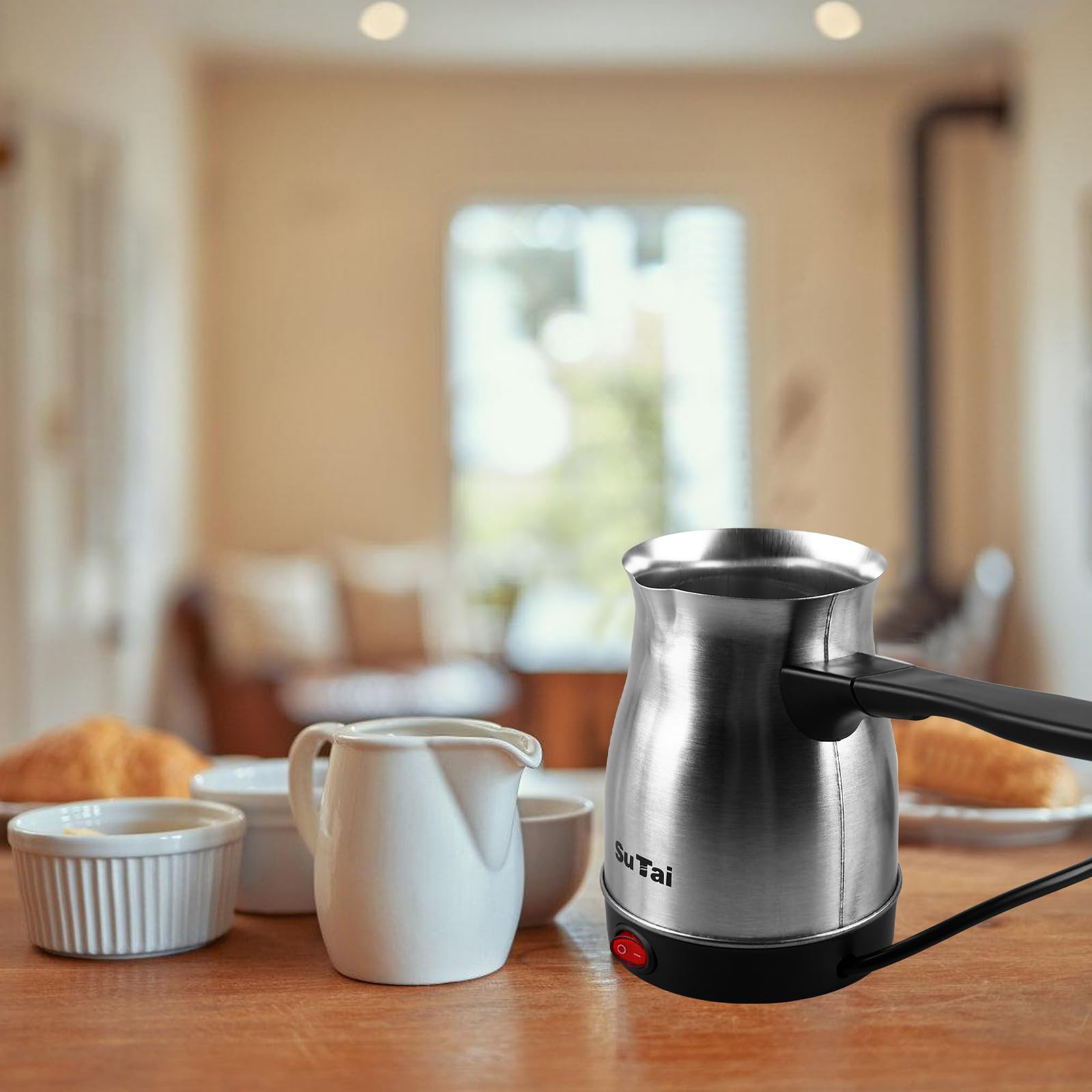 BYZESTY Elektrische Türkische Kaffeemaschine, 500ml Elektrische Kaffeekanne, Elektrische Türkische Kaffeekanne, Turkischer Kaffeekocher, Mokka Maschine Turkish Coffee Maker für Zuhause Büro Camping