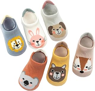 TecoKart® 6 Pairs Baby Anti-Slip Socks Set for Boys & Girls, Cute Cotton Cartoon Animal Thermal Socks for Kids 12-36 Month... Price In India