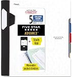 Five Star Advance Spiral Notebook-standard Size, 5 Sujet, Collège Règle, 8.5 x 11 Taille de la feuille de pouce, noir (73144)