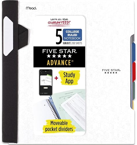 Five Star Five Star 5-Subject Spiral Notebook College Ruled