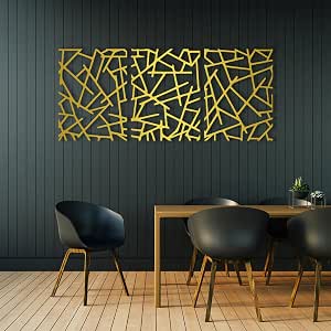 Amazon.com: Abstract Lines Metal Wall Art - Geometric Decor for Living ...