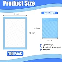 Vista 2 de Paquete de 100 cambiadores desechables, almohadillas desechables para bebés de 17 x 13 pulgadas, cambiador de pañales impermeables, almohadillas