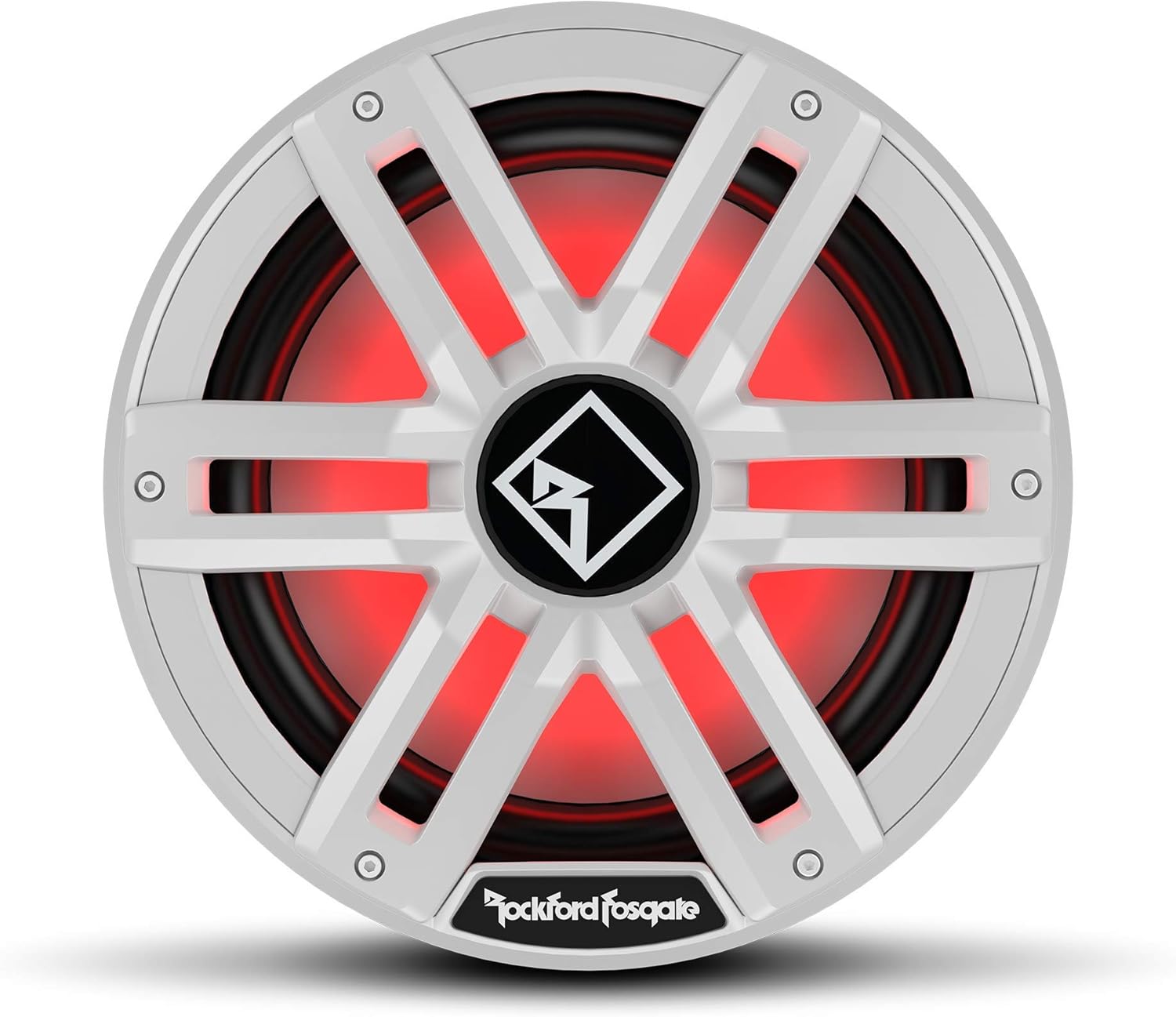 Rockford Fosgate M2D4-12I Color Optix 12" DVC 4-Ohm Infinite Baffle Multicolor LED Lighted Marine Subwoofer - White/Stainless