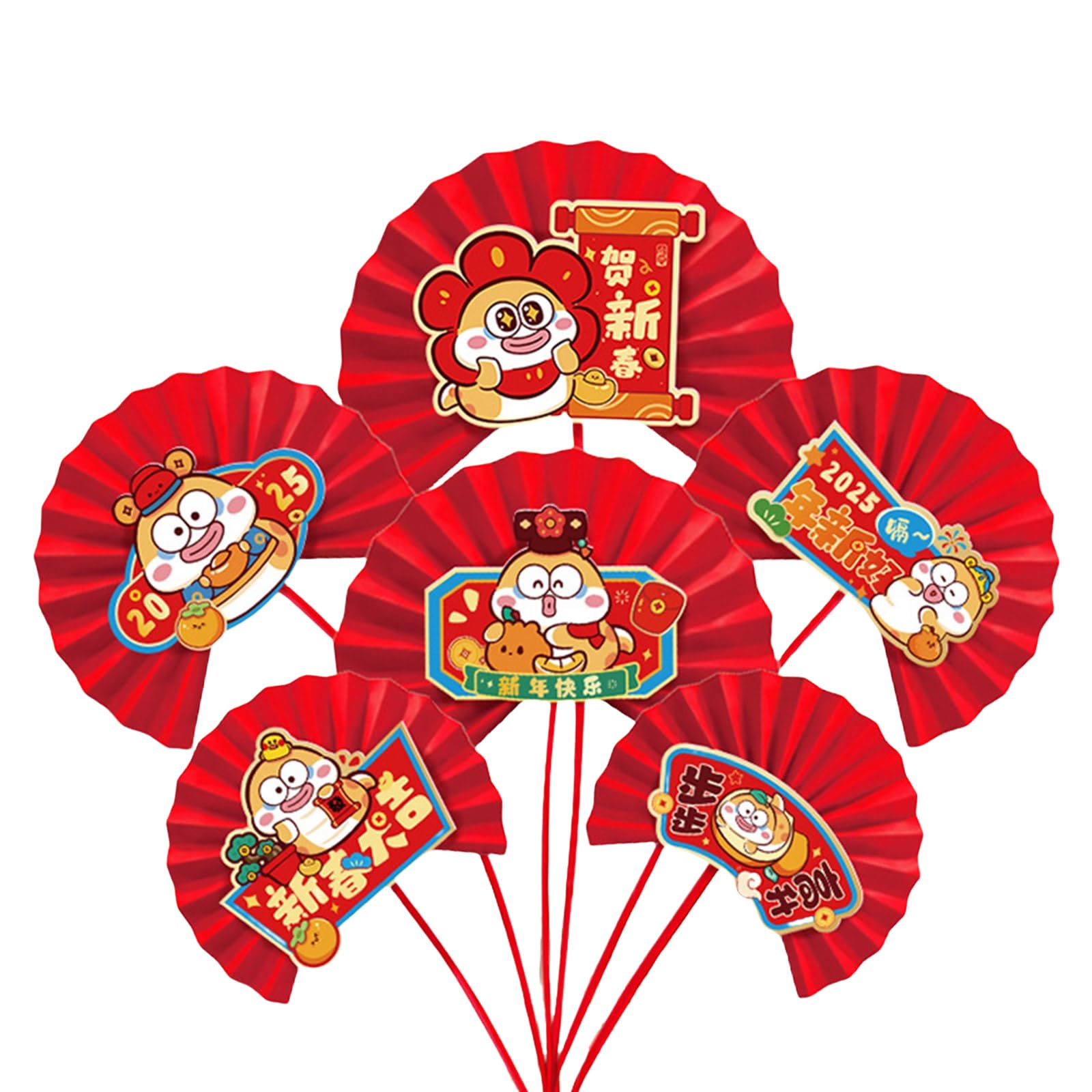 Buxuaaaa New Year 2025 Celebration Paper Fan Flower Festival Ornament Hanging Background Wall Decorations for Home and New Year Decorations
