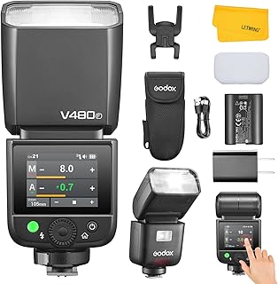 GODOX正規代理店 GODOX V480 F V480F フラッシュ ストロボ Fujifilm に対応 2.4G ワイヤレス GN50 HSS 1/8000s タッチスクリーン TTL スピードライト バッテリー付き Fuji カメラ対応