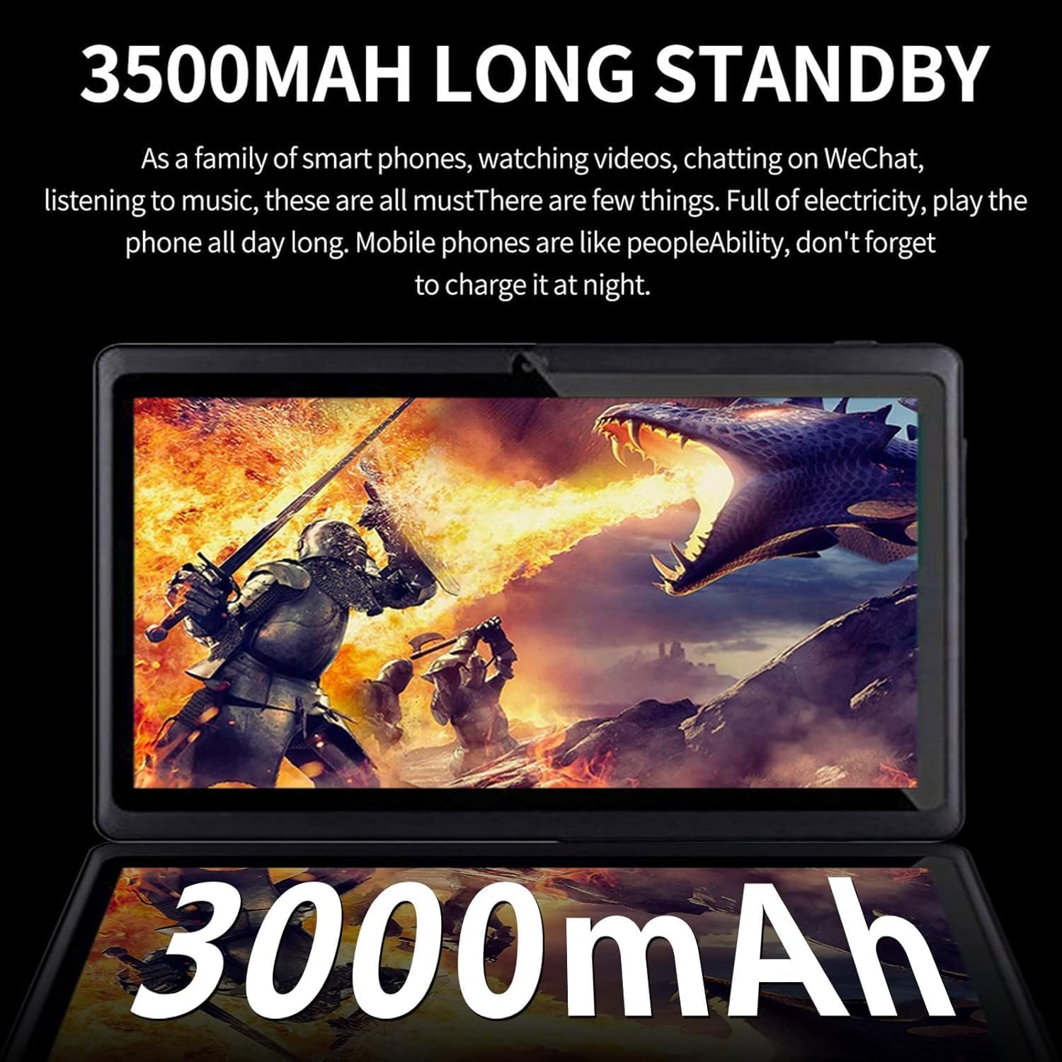 Android Tablets 7-inch, 2025 HD Display Tablets PC Duad core Processor 1GB +8GB, 3000 mAh Long Battery Life, Smart Tablet Support Built-in W-iFi Unlocked Phablet (Black-1)