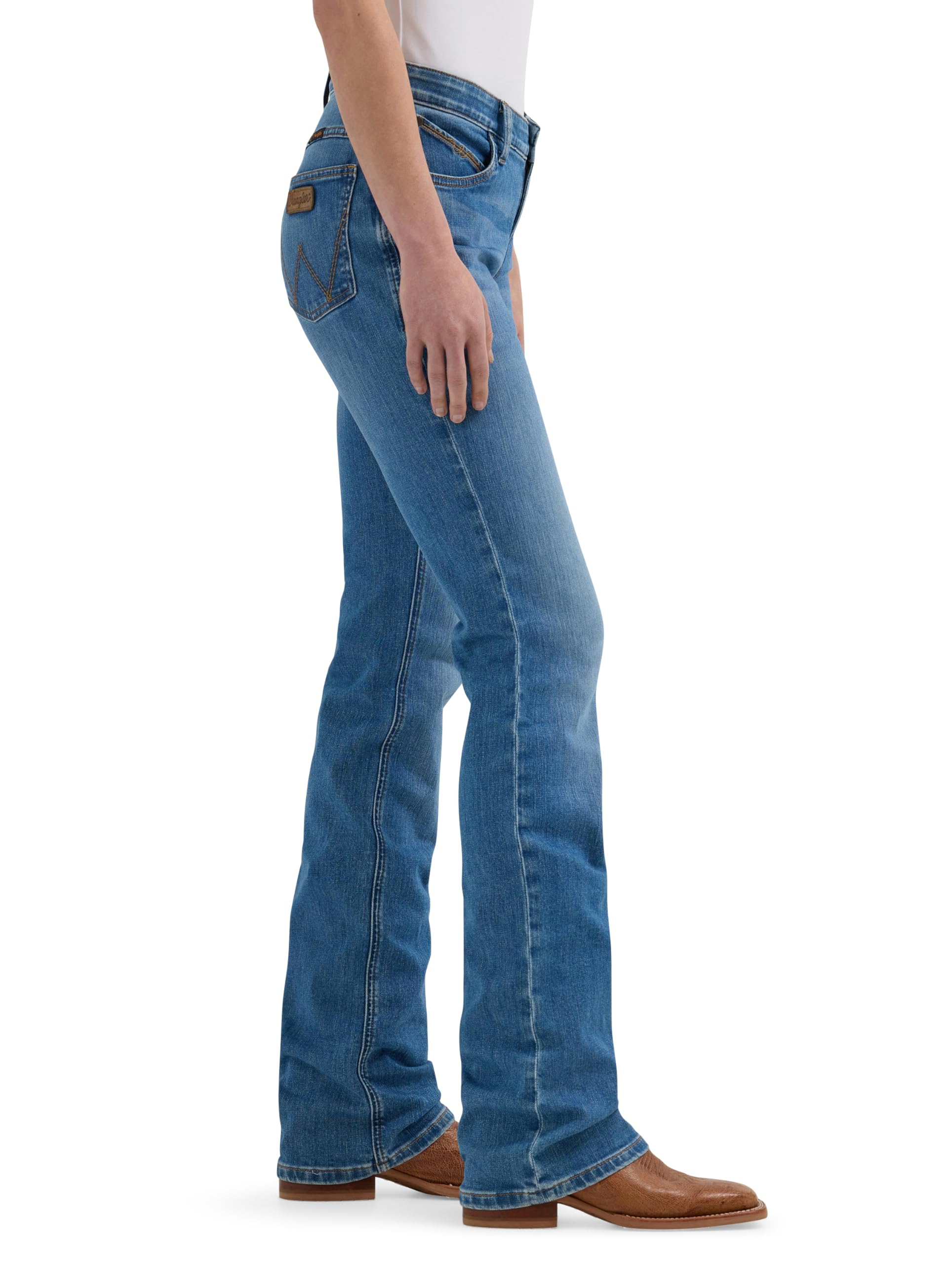 Wrangler Damen Jeans Willow Mid Rise Performance Waist Boot Cut Ultimate Riding Jeans