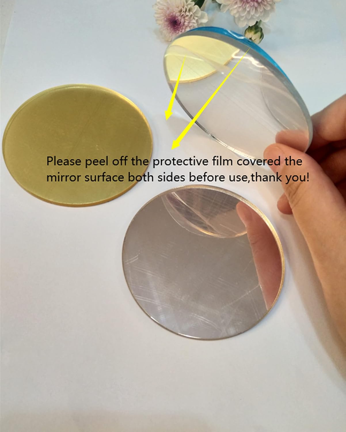 Set of 10 Acrylic Mirror Round Disc Blanks, Mirror Finish Acrylic Coasters, Mirror Jewelry Acrylic Circle (Silver Mirror) image 2
