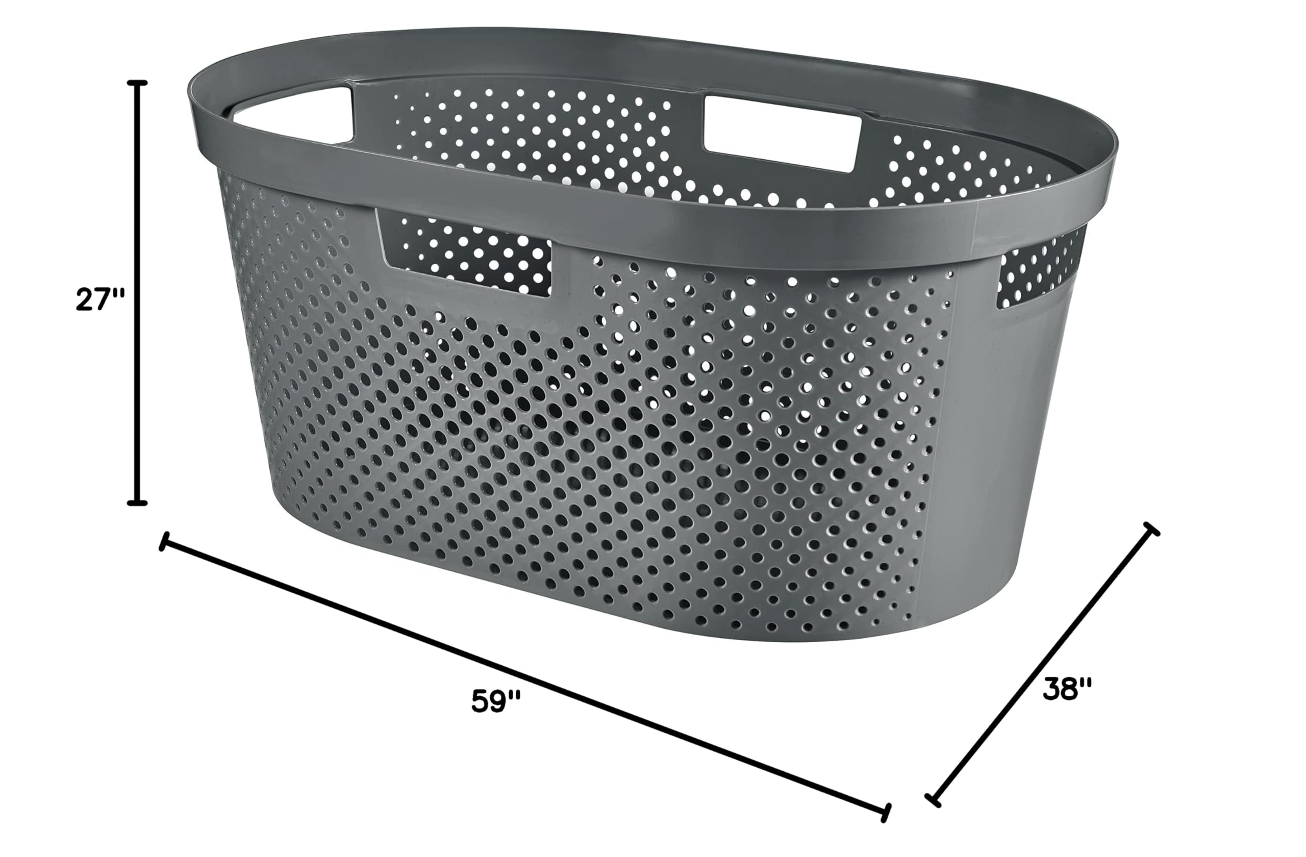 Panier à Linge Keter Curver 45 Litres - Gris, 100% Plastique Recyclé, Aéré