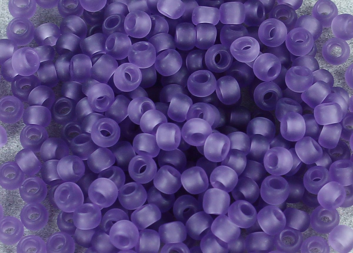 8/0 Round TOHO Japanese Glass Seed Beads #19F-Transparent-Frosted Sugar Plum 15g