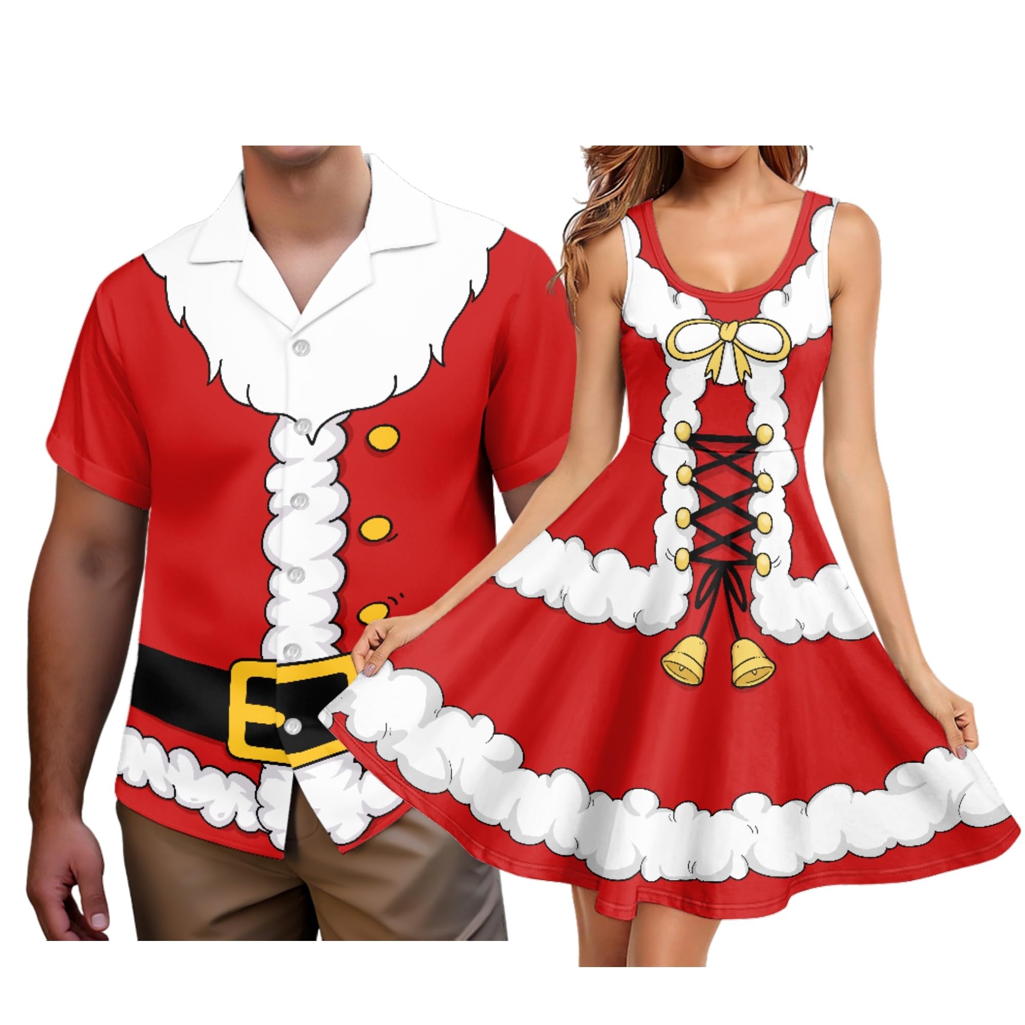 Hawaii Matching Couple Outfits Husband and Wife Clothing Fashionable Mens Casual Shirts Hawaii Dress with Soft Fabric