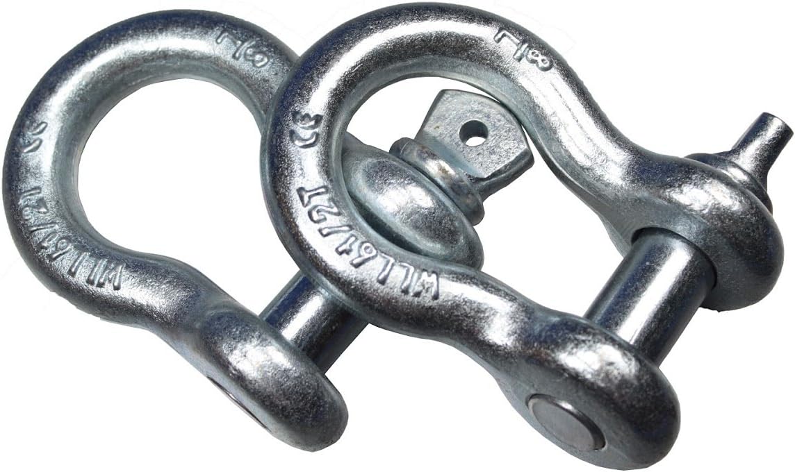 (2) 7/8“ Screw PIN Anchor SHAKLE Truck Towing 6.5 to Tow Rope Straps Slings Farm Off-Road Recovery Mount Heavy Duty Bow Shackle ATV 4X4 Winch Tree Protector 0900128-2