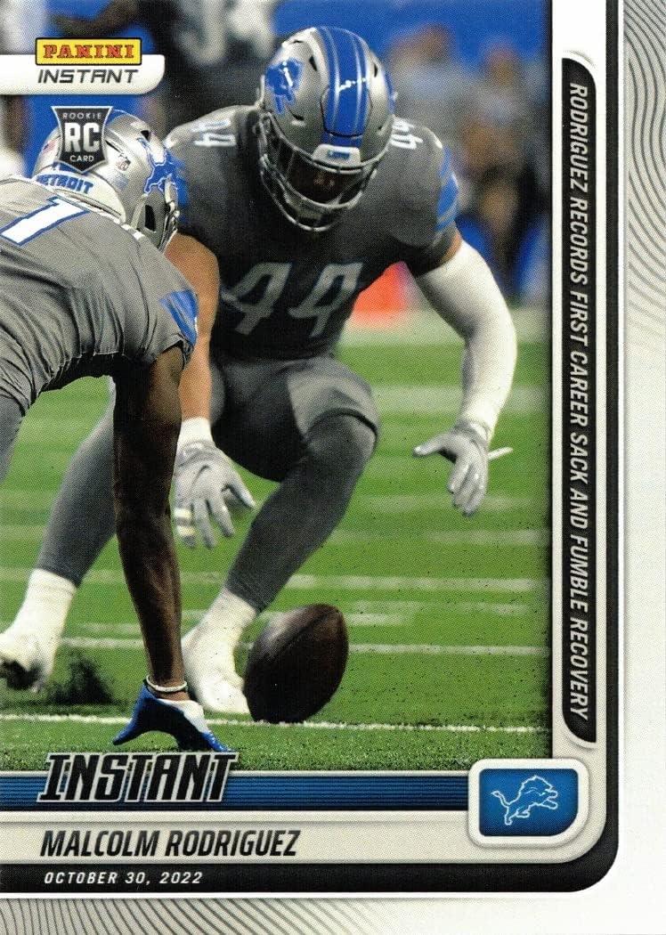 2022 Panini Instant Football #83 Malcolm Rodriguez Rookie Card Lions - Only 147 made!