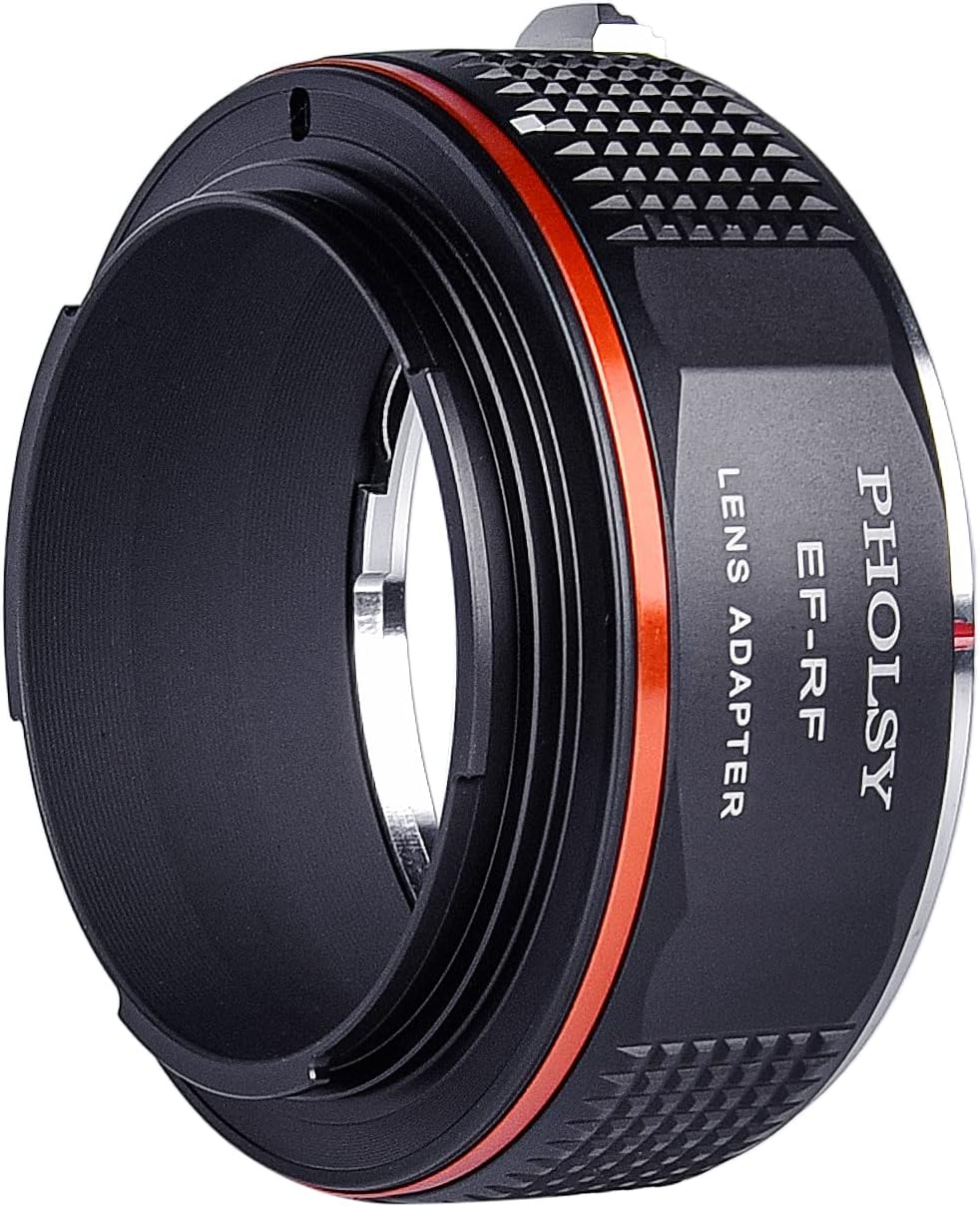 PHOLSY Lens Mount Adapter Manual Focus Compatible with Canon EF Lens to Canon EOS RF-Mount Camera Body, EOS to EOSR, EF to EOS R, EF to RF (NO AUTO Focus)