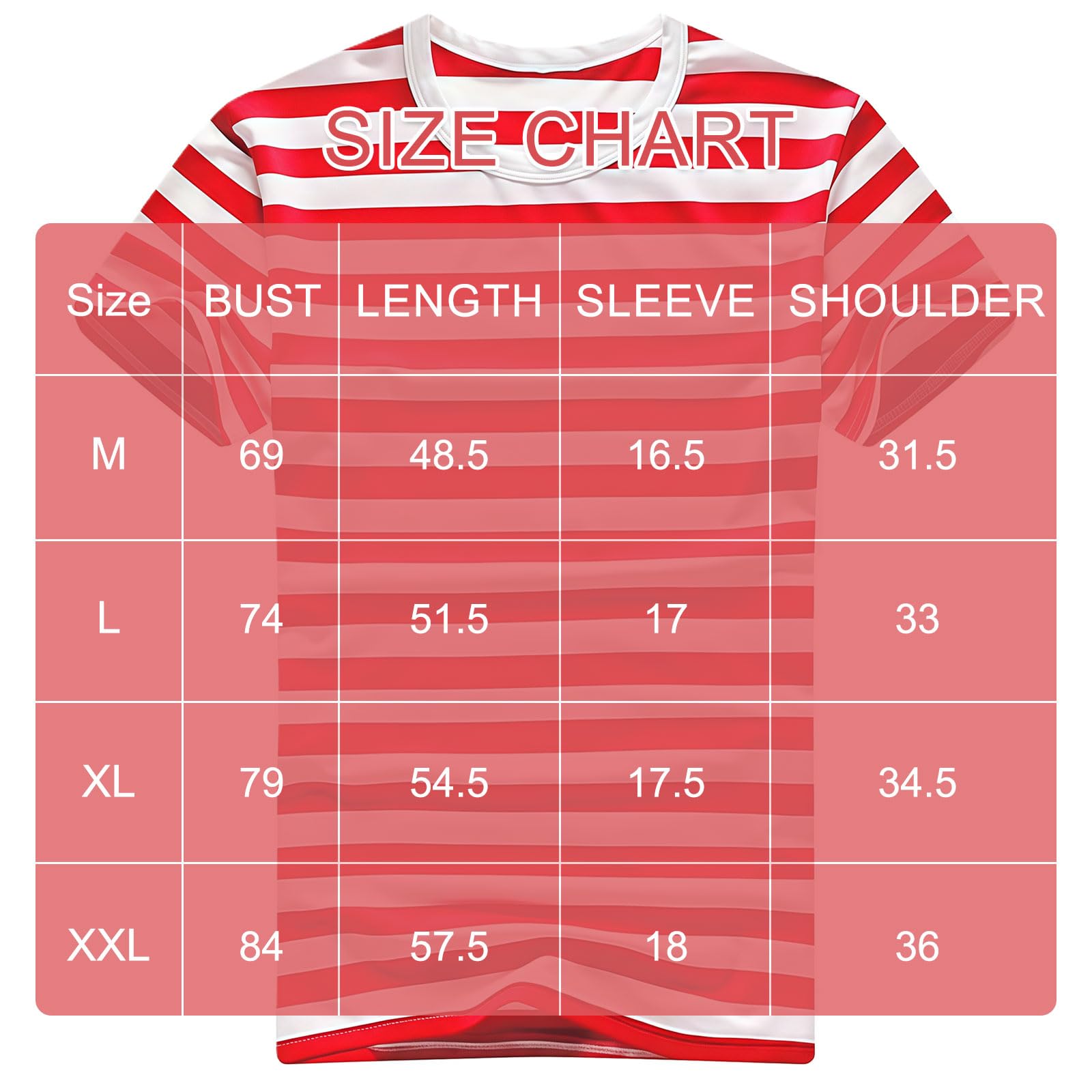 GWAWG 3Pcs Boys Girls Book Week Fancy Dress Costume Outfit,Short Sleeved Red and White Round Neck T-Shirt,Red Bobble Hat,Round Glasses for Roleplay, Halloween (XXL) โ image 1