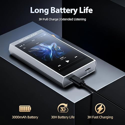 Miniatura 7 de Reproductor MP3 Ultra HiFi H20 con Bluetooth 5.2 aptXLDAC, reproductor de música de alta resolución de 128 GB, DAC ES9038Q2M, pantalla táctil de 4