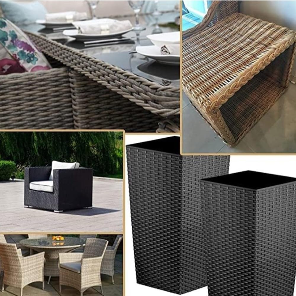 Materiale di Riparazione in Vimini da 213 piedi/65 m, Kit di Riparazione in Rattan PE 8 mm Tessitura in Vimini Piatto for Sedia da Giardino Divano Cestino Fai da Te, 500 g/Pacco(Zebra)