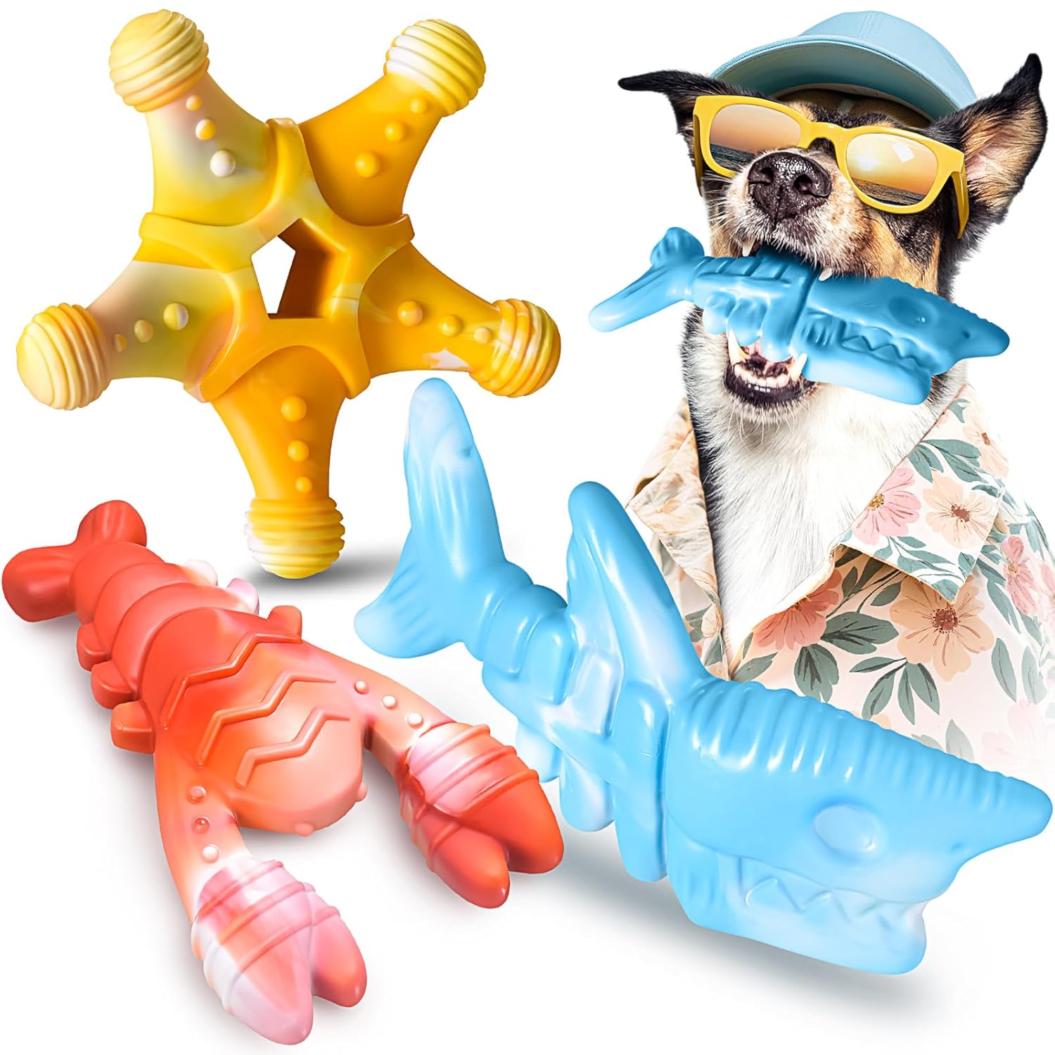 KXK Dog Toys 3 Pack Indestructible Toys for Aggressive Chewers Tough Dog Chew Toys for Large Medium Breed